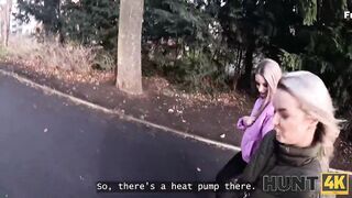 HUNT4K. Lesbian fucked her new landlord